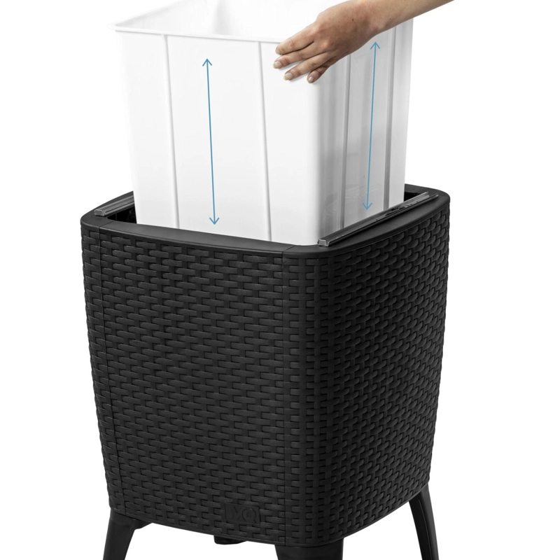 MESA COOLER CAPRI TIPO RATTAN NEGRO CAFE  TERRAZA MQ QRUBBER - 4