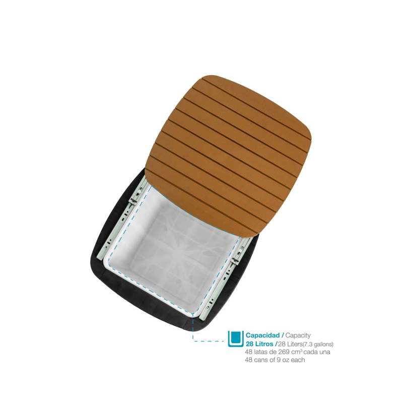 MESA COOLER CAPRI TIPO RATTAN NEGRO CAFE  TERRAZA MQ QRUBBER - 7