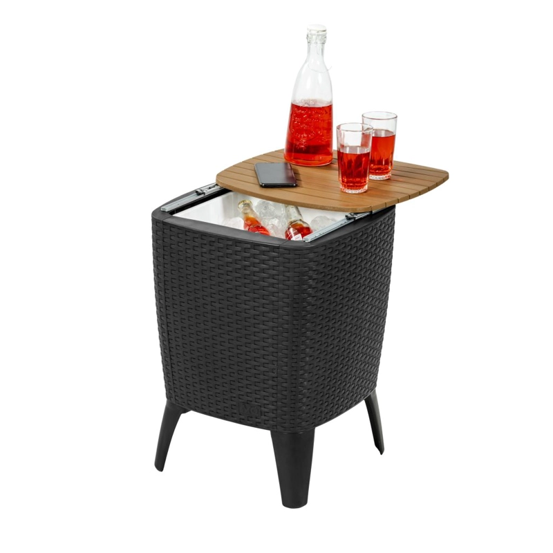 MESA COOLER CAPRI TIPO RATTAN NEGRO CAFE  TERRAZA MQ QRUBBER - 8