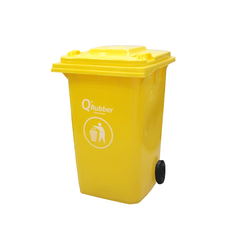 BASURERO CONTENEDOR QRUBBER BASURA AMARILLO 360L - 1