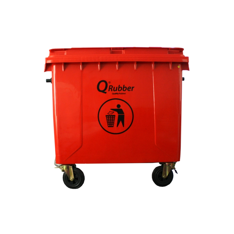 BASURERO CONTENEDOR QRUBBER BASURA 660L ROJO - 1
