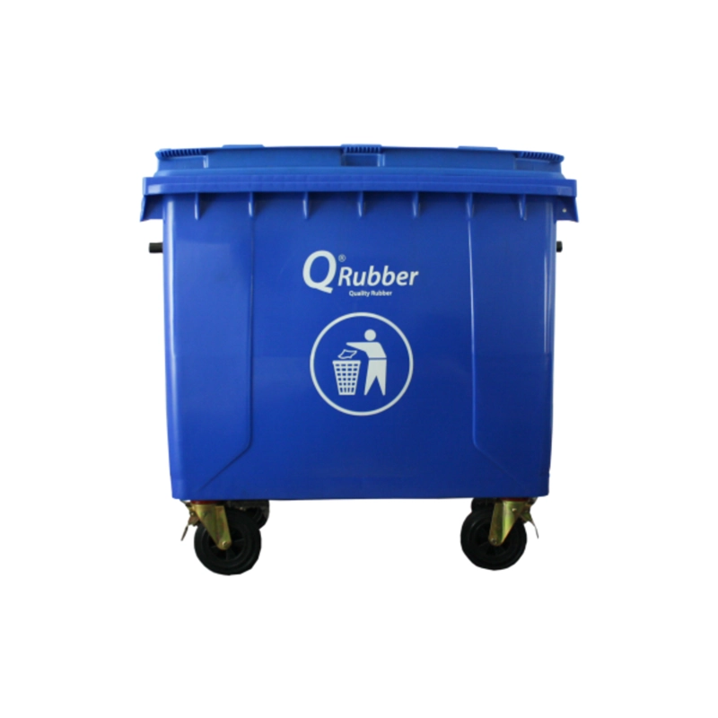 BASURERO CONTENEDOR QRUBBER BASURA 660L AZUL