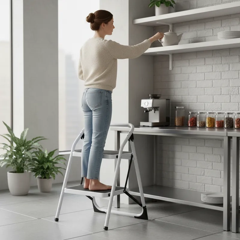 ESCALERA QRUBBER PLEGABLE DE 2 PELDAÑOS - 2