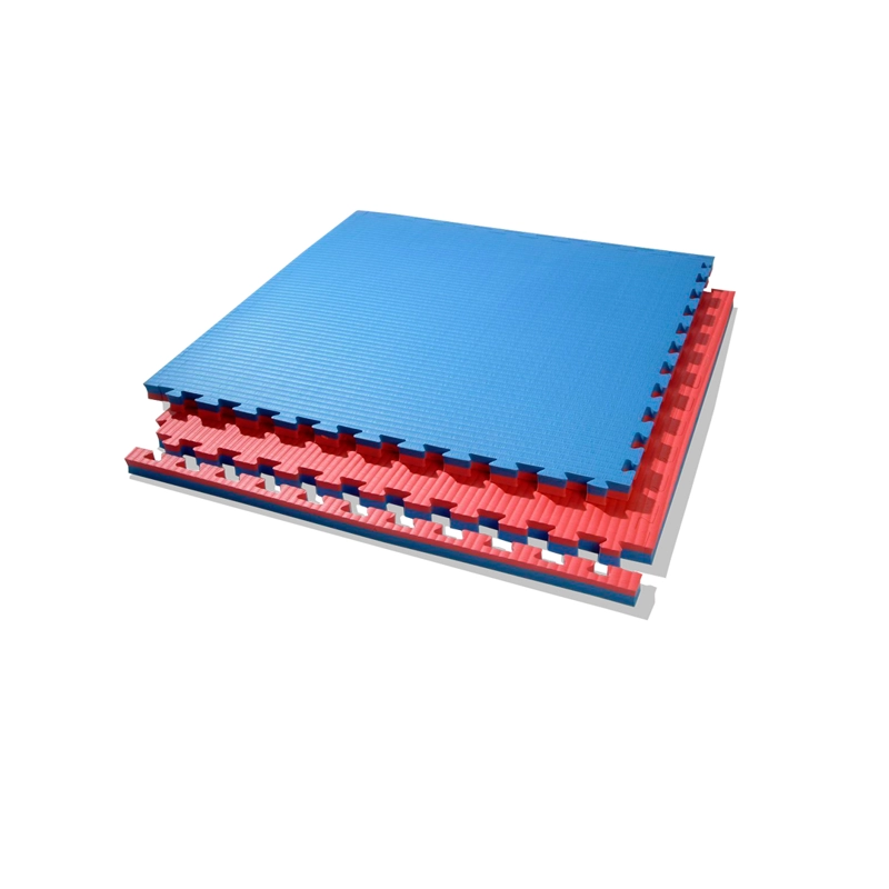 PLANCHA QRUBBER TATAMI 1 MT X 1 MT X 4 CM ROJO/AZUL 3.5 - 2