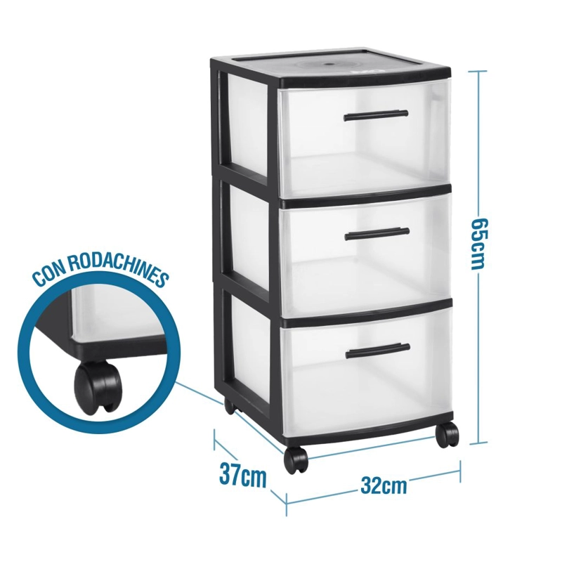 CAJONERO QRUBBER 3 NIVELES ECLYPSE MQ NEGRO - 4