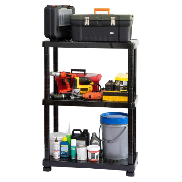 ESTANTERÍA MODULAR QRUBBER 3 NIVELES SUPERFORTE MQ NEGRO - 3