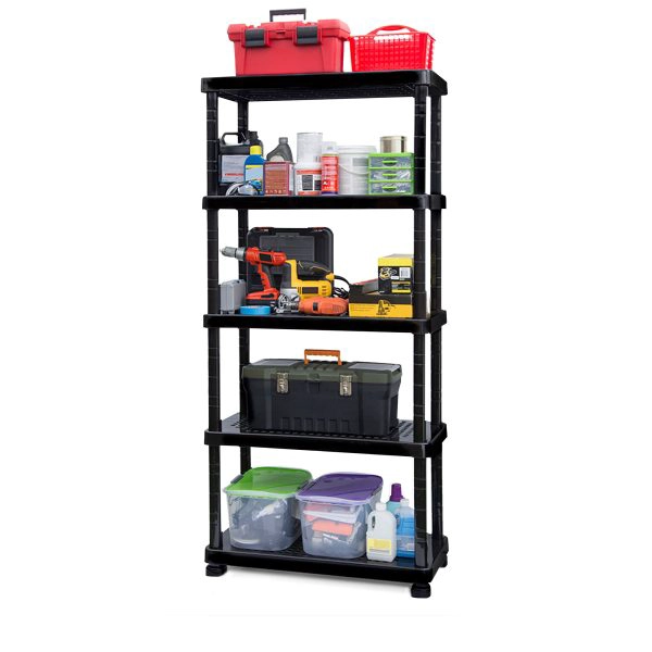 ESTANTERÍA MODULAR QRUBBER 5 NIVELES SUPERFORTE MQ NEGRO - 4