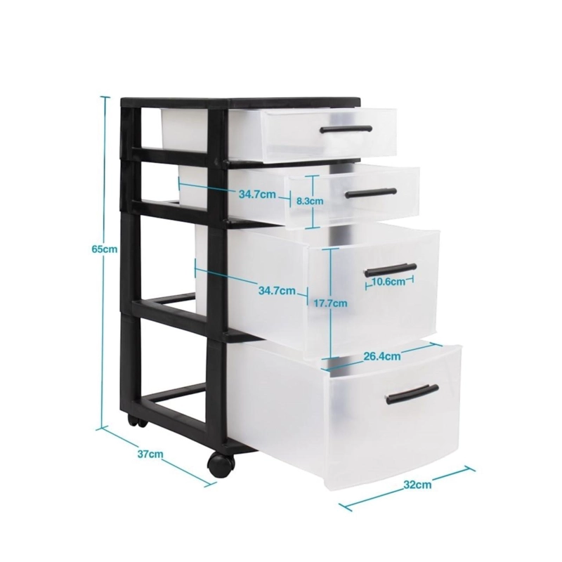 CAJONERO QRUBBER 4 NIVELES ECLYPSE MQ NEGRO - 4
