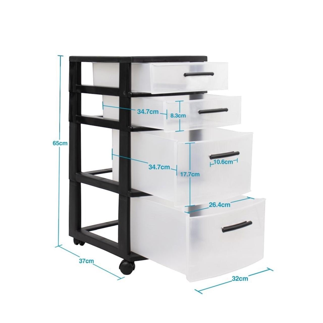 CAJONERO QRUBBER 4 NIVELES ECLYPSE MQ NEGRO - 4