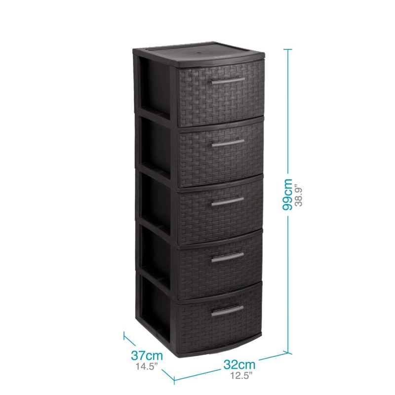 CAJONERO QRUBBER 5 NIVELES INFINITY RATTÁN MARRÓN MQ - 3