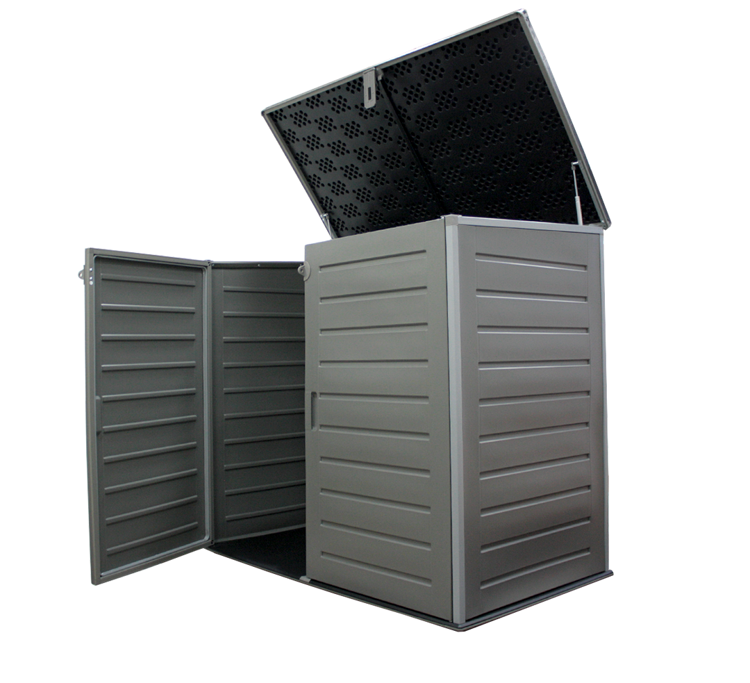 BODEGA QRUBBER JARDÍN TIPO BAÚL 1170 LITROS NEGRO - 1