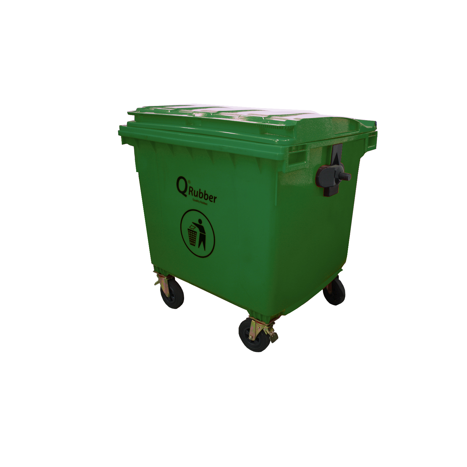 BASURERO QRUBBER 1100L VERDE - 1