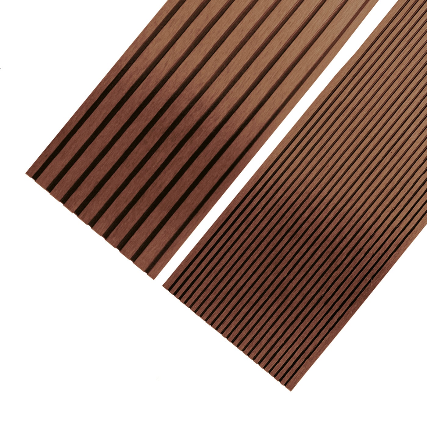 TABLA TIPO DECK QRUBBER 14.4 CM WPC PISO DOBLE ESTRÍA CAFÉ - 1