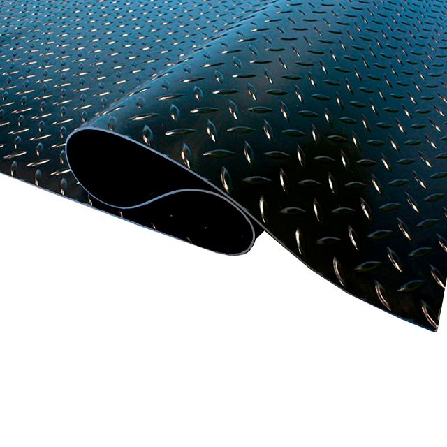 PISO QRUBBER GOMA ANTIDESLIZANTE DIAMANTADO 3 MMX1 MTX2 MT QR NEGRO - 1