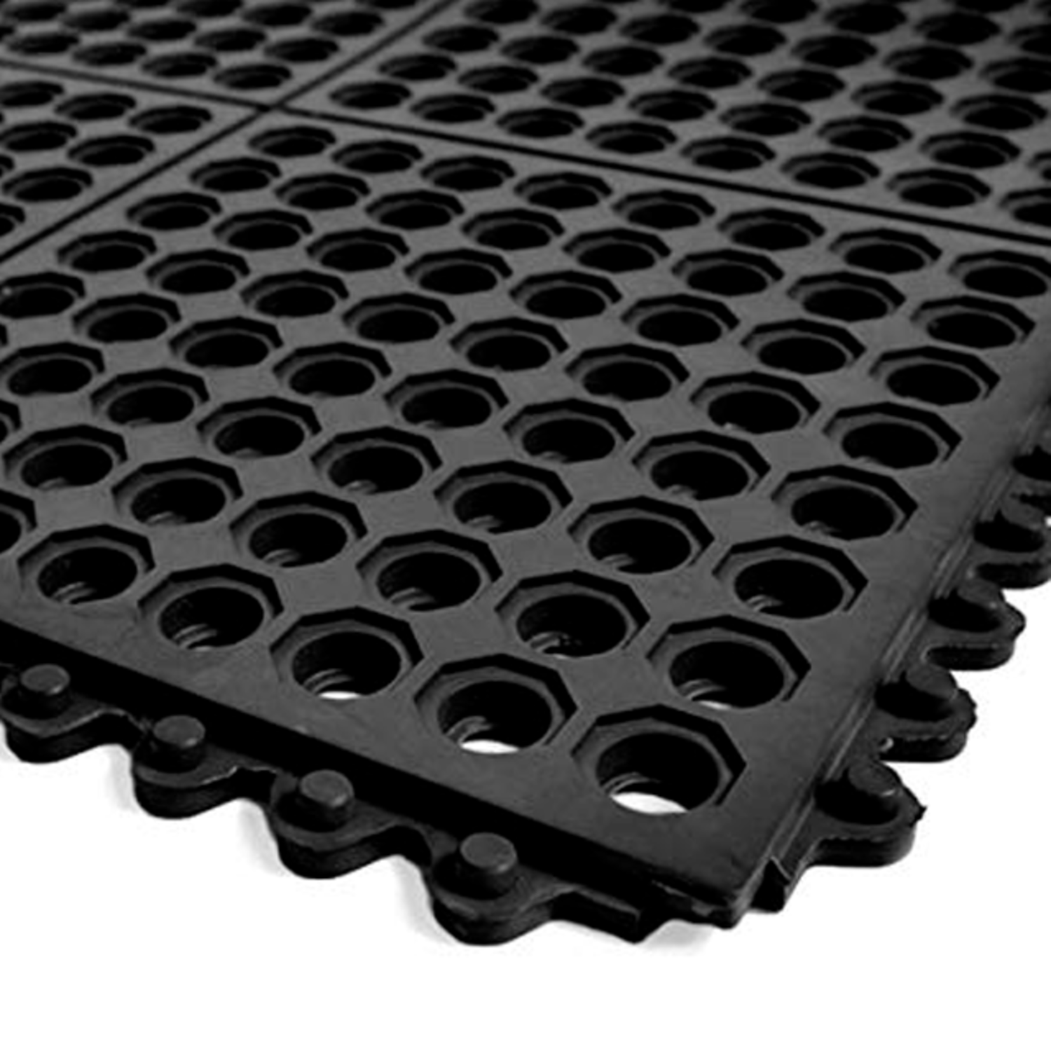 PISO QRUBBER DRENAJE CON UNIÓN ORIFICIO 90X90 CM X 12 MM - 1