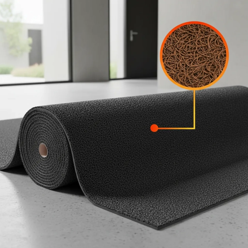 PISO QRUBBER ROLLO PVC LIMPIAPIÉS 13 MMX1.20M X 2M CAFÉ - 3