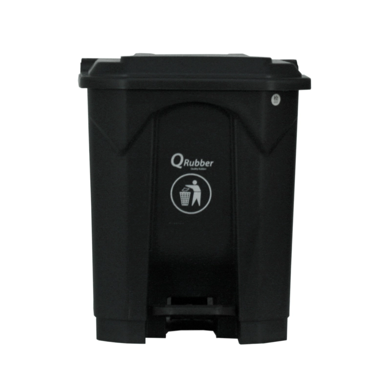 BASURERO CONTENEDOR QRUBBER BASURA 30L GRIS PEDAL - 1