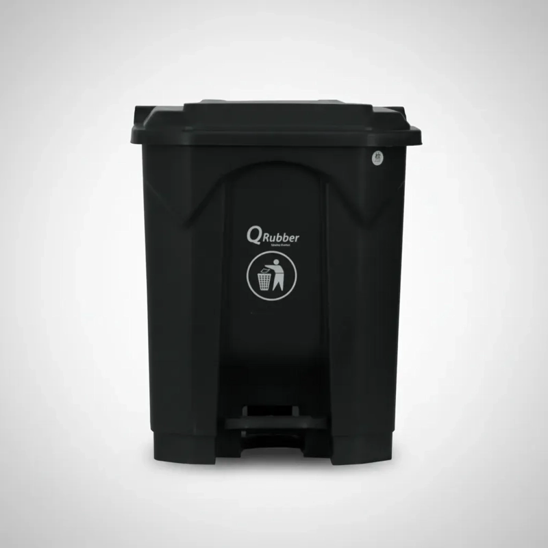 BASURERO CONTENEDOR QRUBBER BASURA 30L GRIS PEDAL - 3