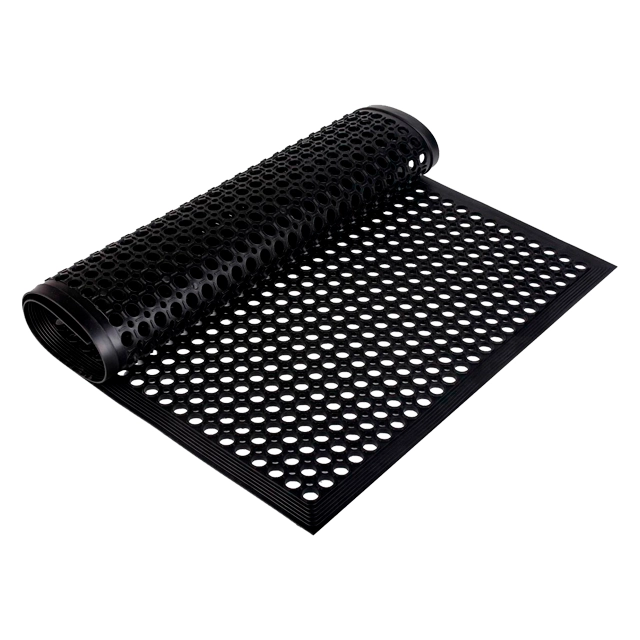 PISO QRUBBER DRENAJE C/ BORDES SEGURIDAD 91 CMX152MX11 MM - 1