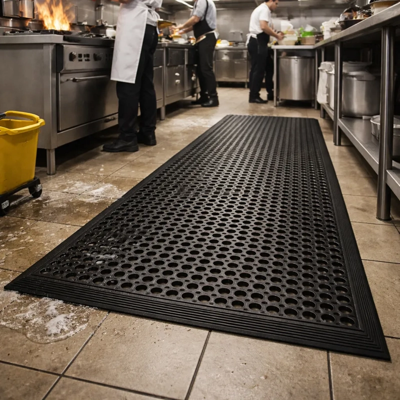 PISO QRUBBER DRENAJE C/ BORDES SEGURIDAD 91 CMX152MX11 MM - 4