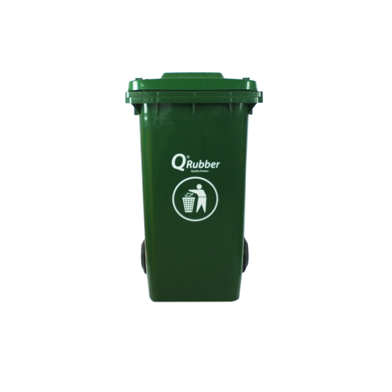 BASURERO CONTENEDOR QRUBBER BASURA 240L VERDE - 1
