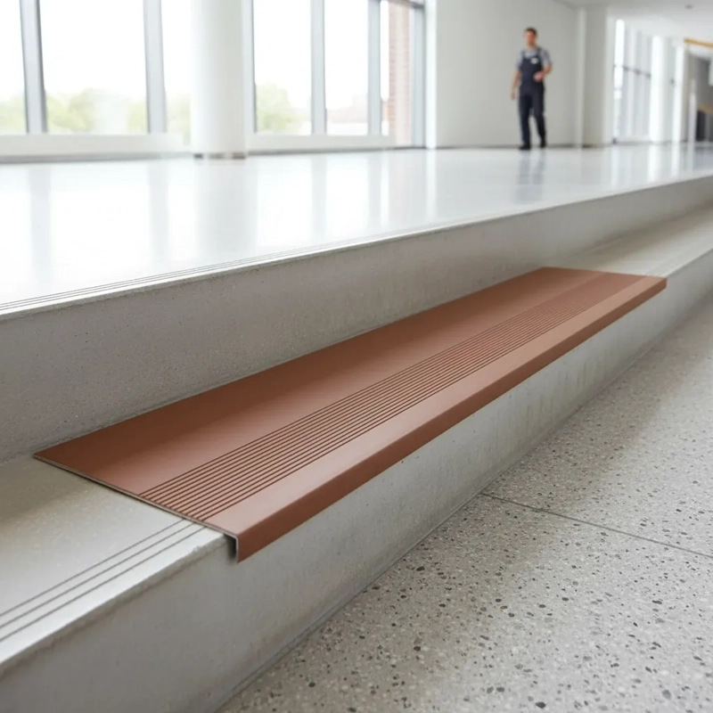 GRADA QRUBBER PVC ESTRIADA CAFÉ 3 MM X 120 CM X 30 CM 1.6 KG - 2