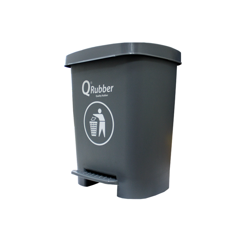 BASURERO CONTENEDOR QRUBBER BASURA 30L GRIS PEDAL - 3