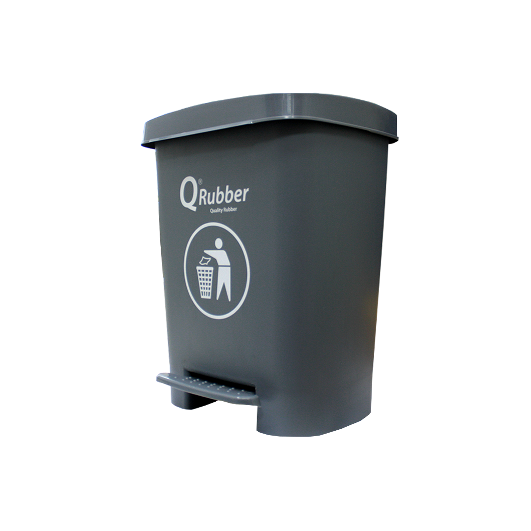 BASURERO CONTENEDOR QRUBBER BASURA 30L GRIS PEDAL - 3
