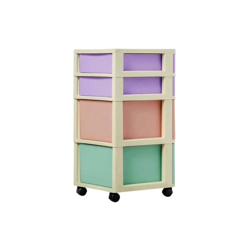 CAJONERO 4 NIVELES CANDY MULTICOLOR TIPO RATTAN MQ QRUBBER - 4