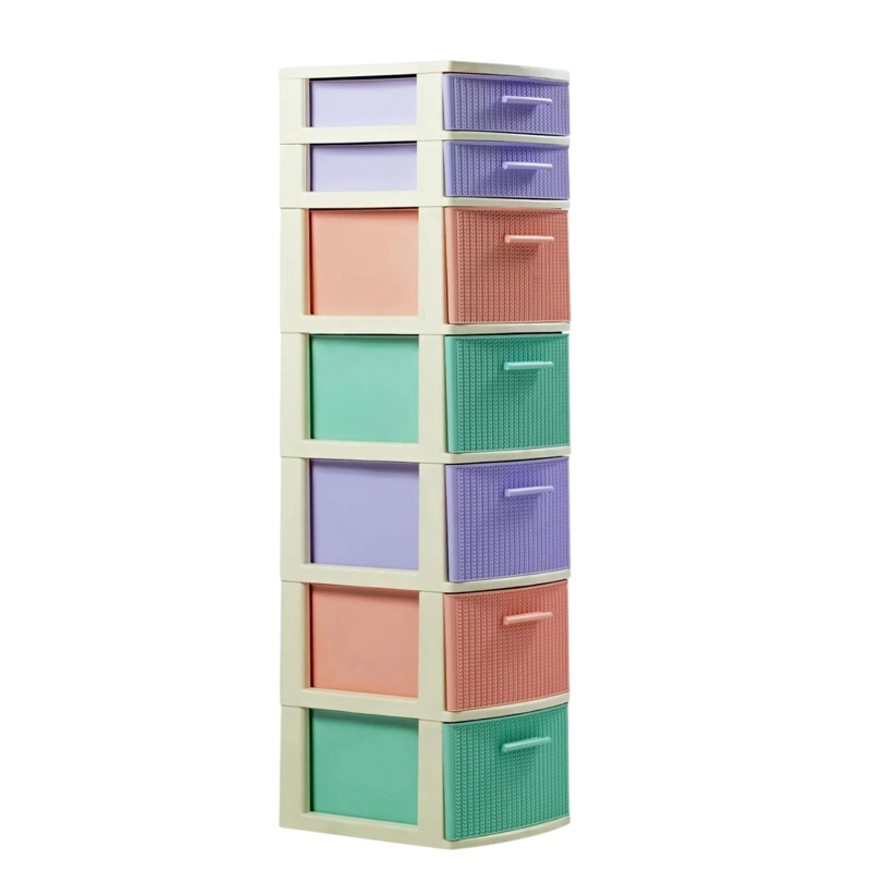 CAJONERO 7 NIVELES CANDY MULTICOLOR TIPO RATTAN MQ QRUBBER - 1
