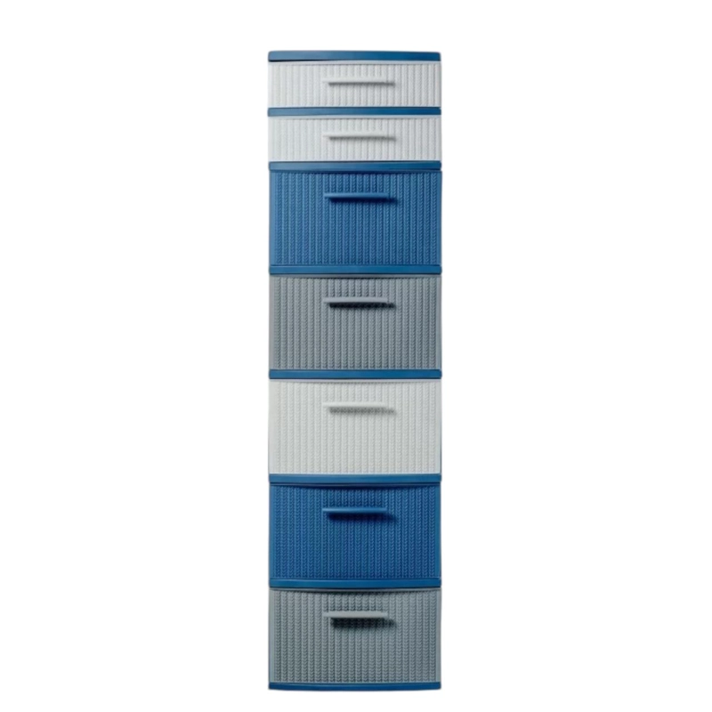 CAJONERO 7 NIVELES SPACE AZUL BLANCO TIPO RATTAN MQ QRUBBER - 2