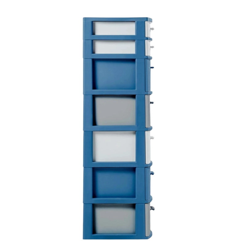 CAJONERO 7 NIVELES SPACE AZUL BLANCO TIPO RATTAN MQ QRUBBER - 3