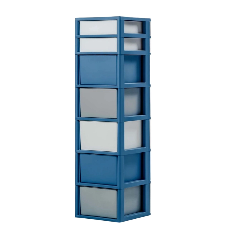 CAJONERO 7 NIVELES SPACE AZUL BLANCO TIPO RATTAN MQ QRUBBER - 5