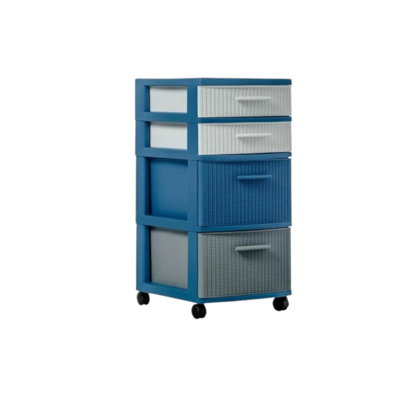 CAJONERO 4 NIVELES SPACE AZUL TIPO RATTAN MQ QRUBBER - 1
