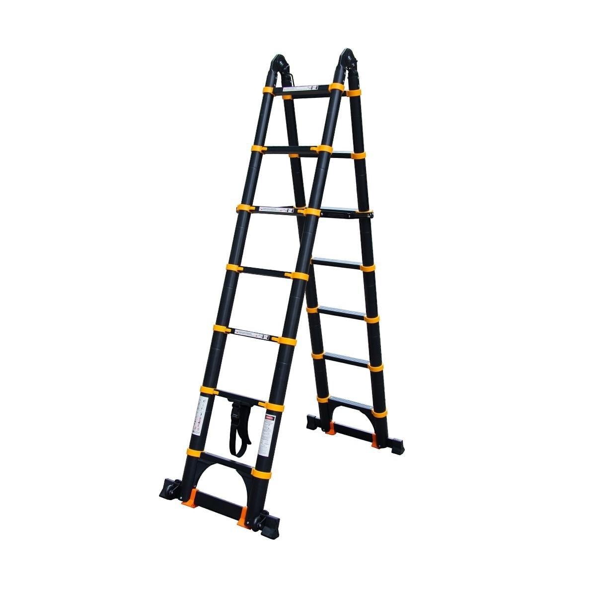 ESCALERA QRUBBER ALUMINIO TELESCÓPICA MULTIUSO RETRÁCTIL 4,4 - 2