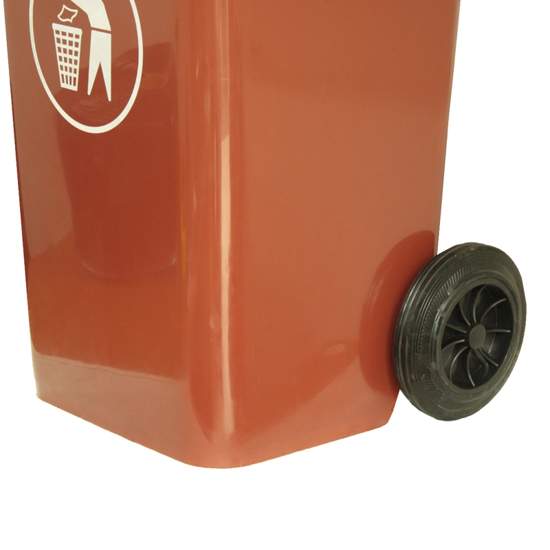 BASURERO CONTENEDOR BASURA 120 LTS. CAFE  QRUBBER - 2