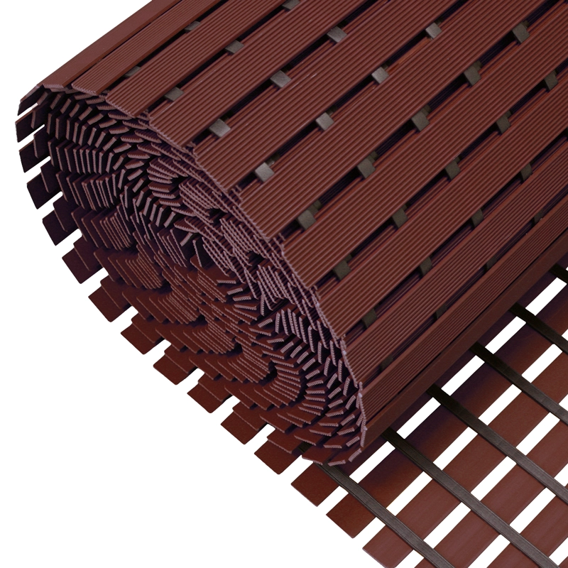 MAT QRUBBER PISO PVC SPA Y ZONAS HÚMEDAS 91 CM X 13 MTS CAFÉ - 1