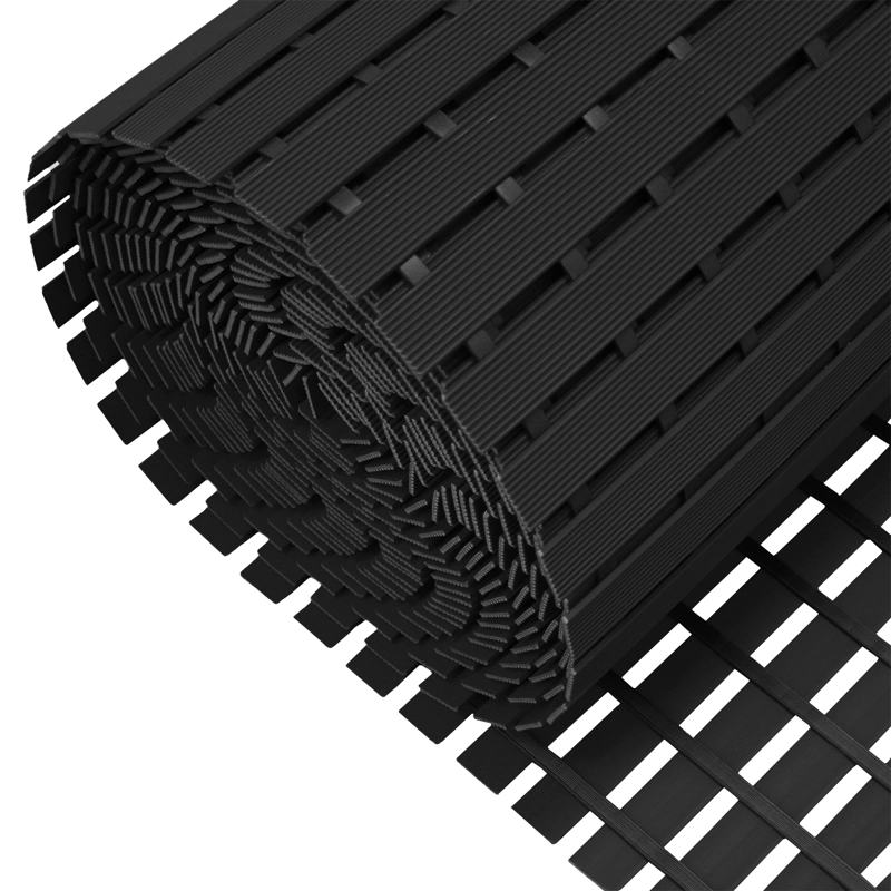 MAT QRUBBER PISO PVC SPA Y ZONAS HÚMEDAS 91CM X 13 MTS NEGRO - 1