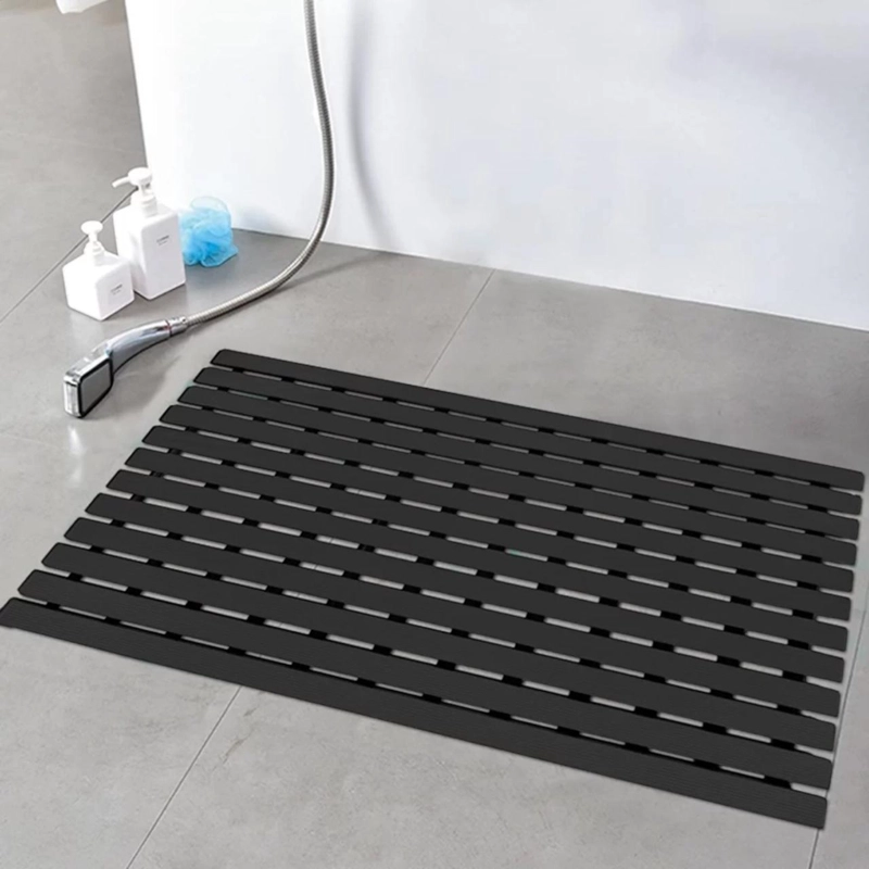 MAT QRUBBER PISO PVC SPA Y ZONAS HÚMEDAS 91CM X 13 MTS NEGRO - 7