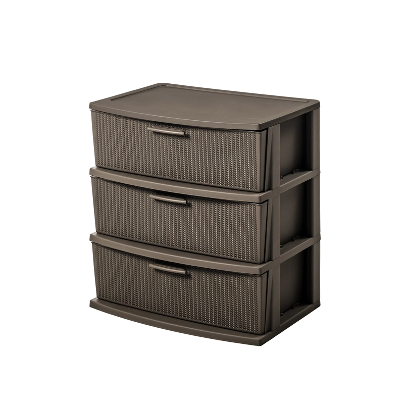 CÓMODA QRUBBER CAJONERA CROCHET 3 NIVELES MOCCA MQ - 1
