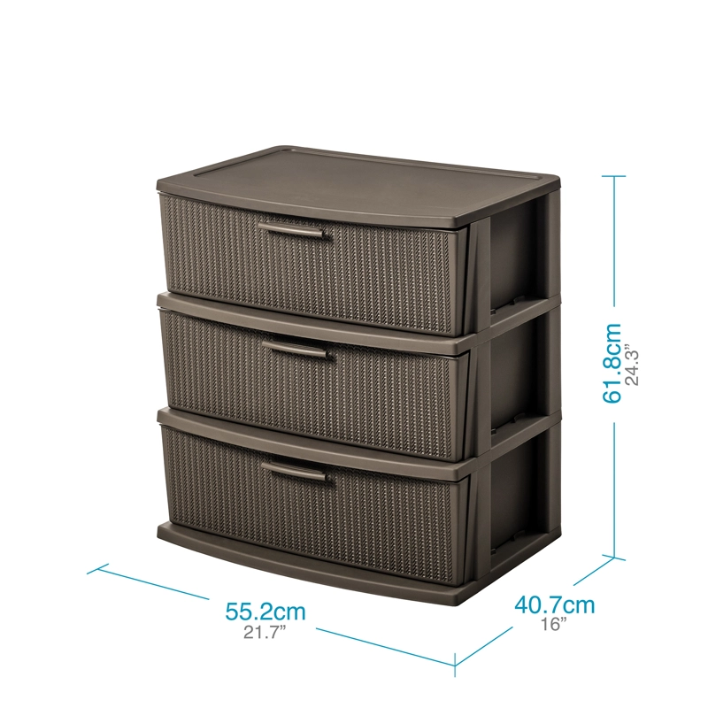 CÓMODA QRUBBER CAJONERA CROCHET 3 NIVELES MOCCA MQ - 2