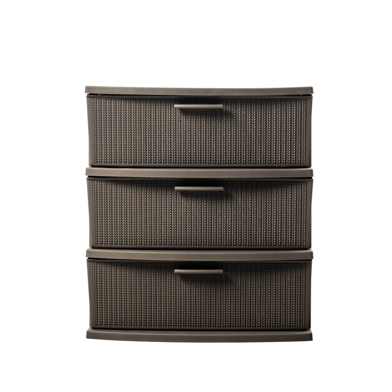 CÓMODA QRUBBER CAJONERA CROCHET 3 NIVELES MOCCA MQ - 3