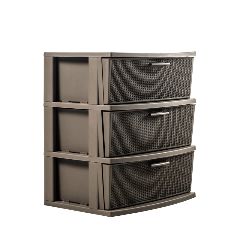 CÓMODA QRUBBER CAJONERA CROCHET 3 NIVELES MOCCA MQ - 4