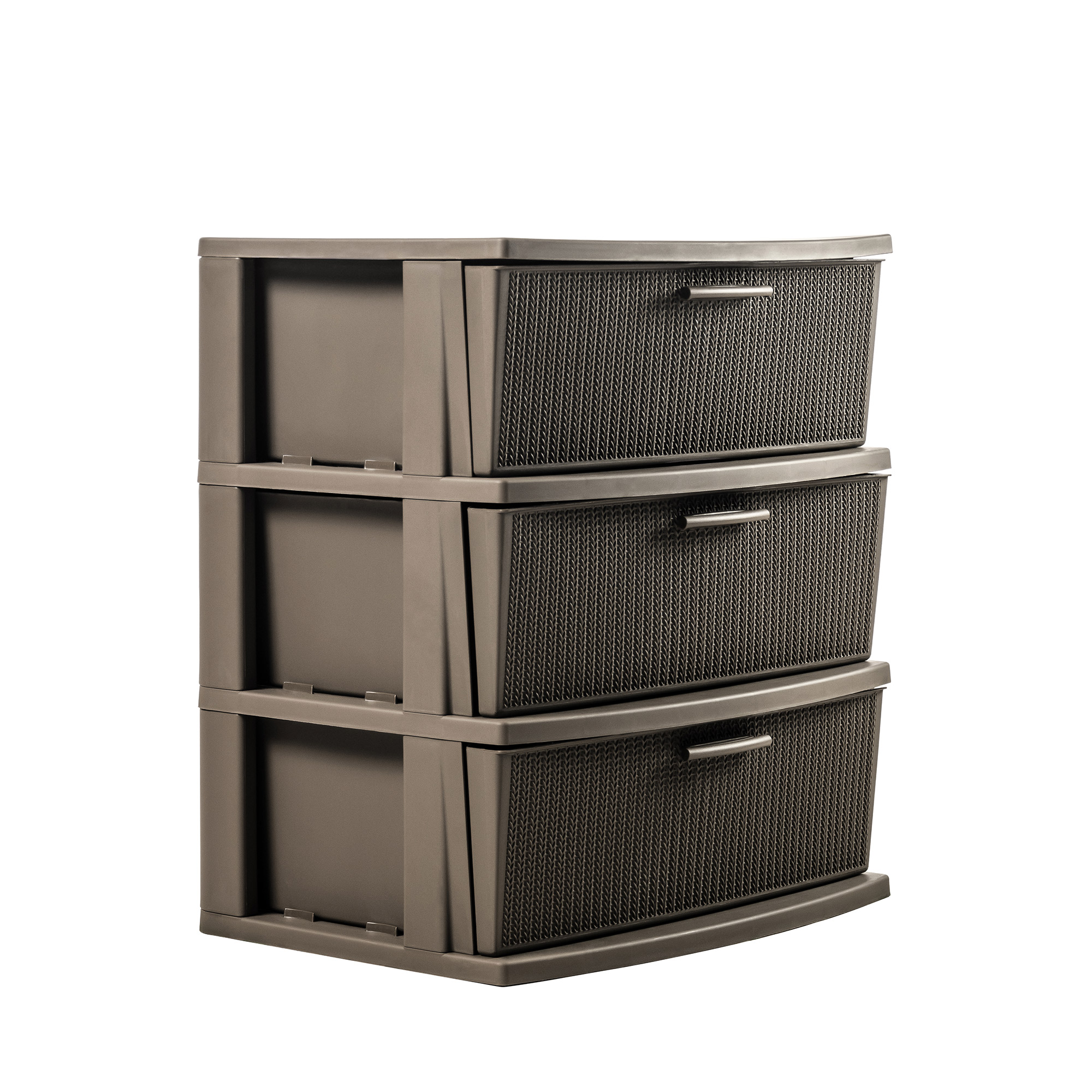 CÓMODA QRUBBER CAJONERA CROCHET 3 NIVELES MOCCA MQ - 4