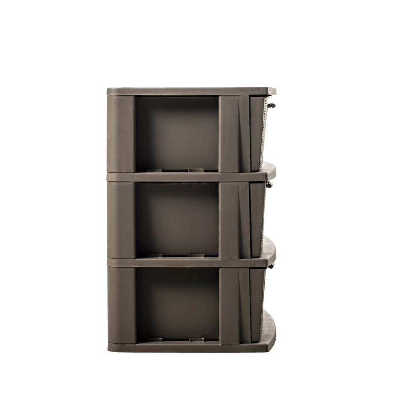 CÓMODA QRUBBER CAJONERA CROCHET 3 NIVELES MOCCA MQ - 5