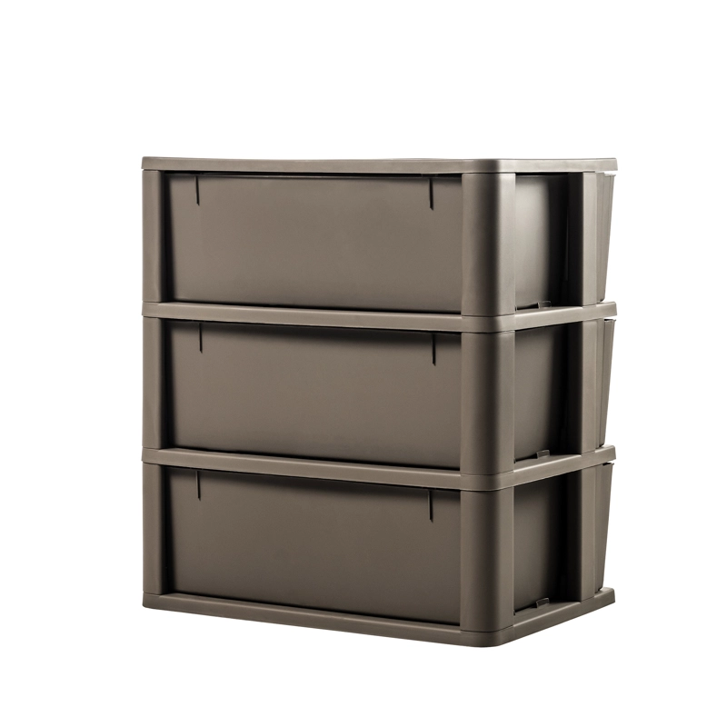 CÓMODA QRUBBER CAJONERA CROCHET 3 NIVELES MOCCA MQ - 6