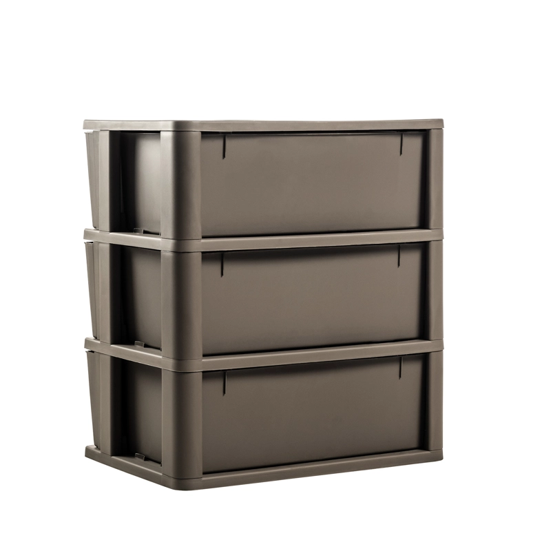 CÓMODA QRUBBER CAJONERA CROCHET 3 NIVELES MOCCA MQ - 8