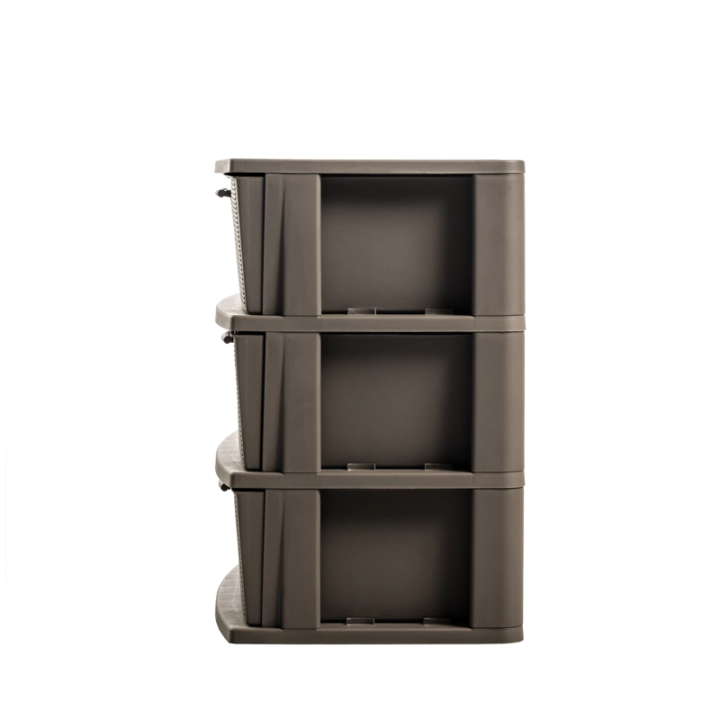 CÓMODA QRUBBER CAJONERA CROCHET 3 NIVELES MOCCA MQ - 9