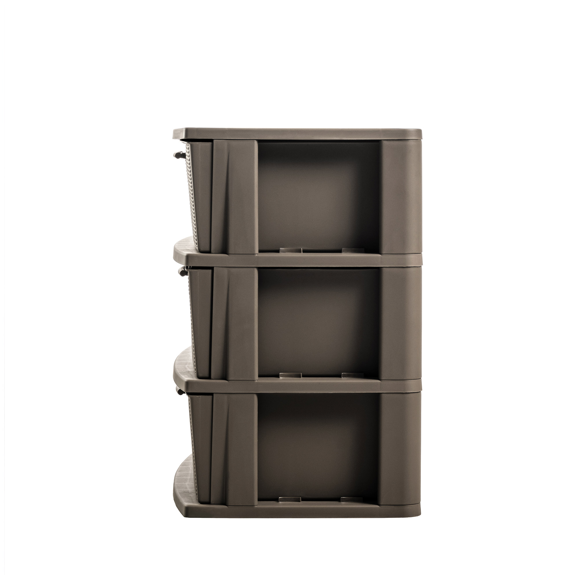 CÓMODA QRUBBER CAJONERA CROCHET 3 NIVELES MOCCA MQ - 9