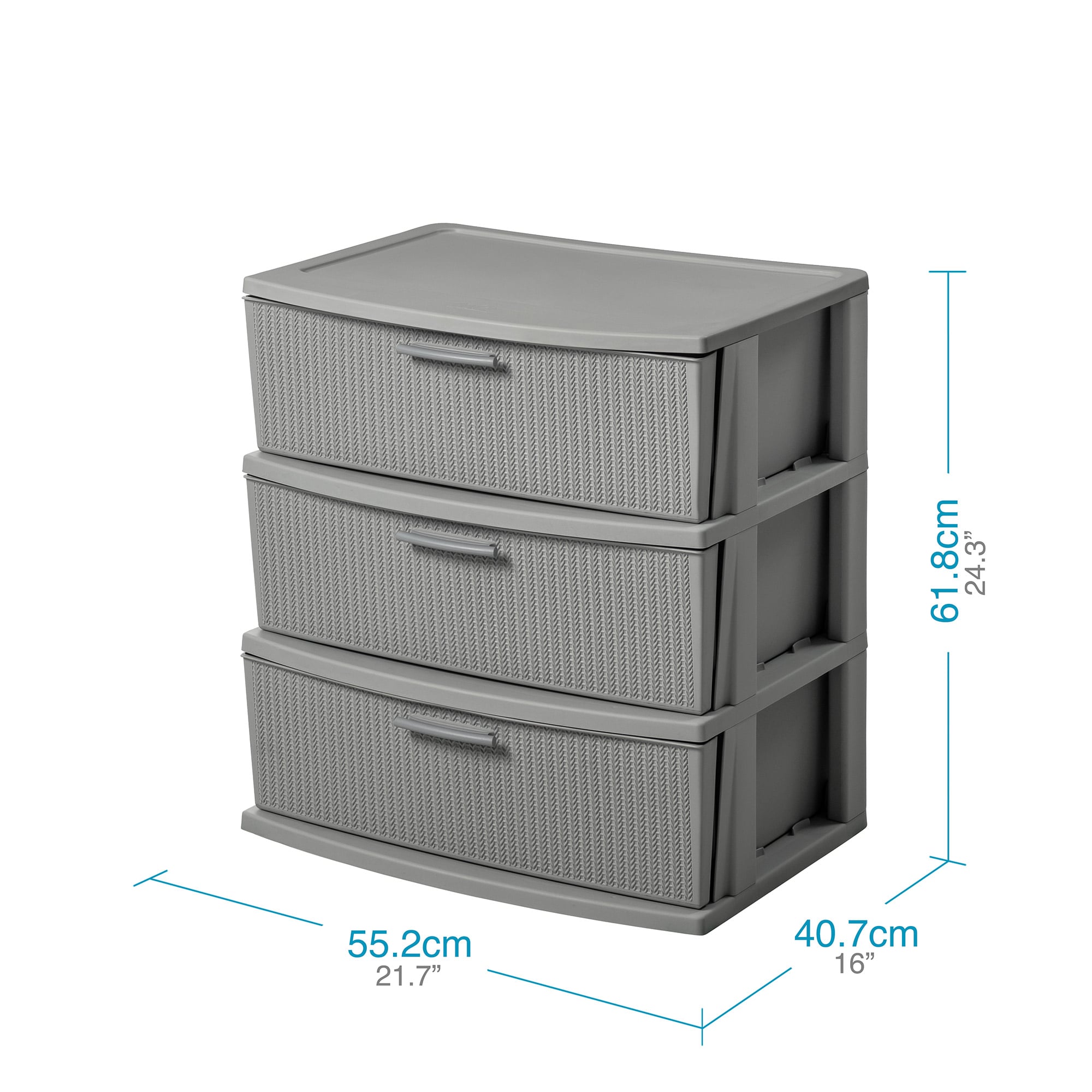 CÓMODA QRUBBER CAJONERA CROCHET 3 NIVELES MQ GRIS - 2